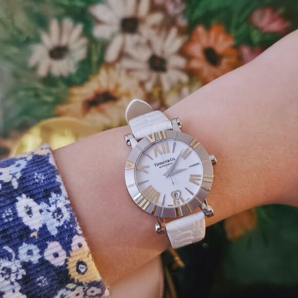 RARE Tiffany & Co. Stainless Steel Ceramic 18k Gold 30mm Atlas Automatic Watch. - Picture 10 of 11